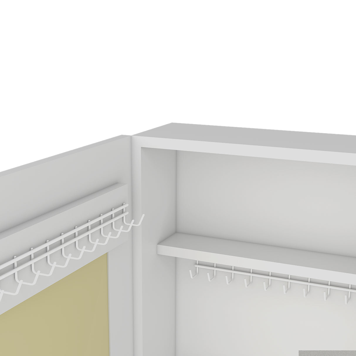 Tocador Prisma Blanco 47.8x137.3cm de Un Puesto sin Cajones y con Espejo - TOCADORES | Bylmo