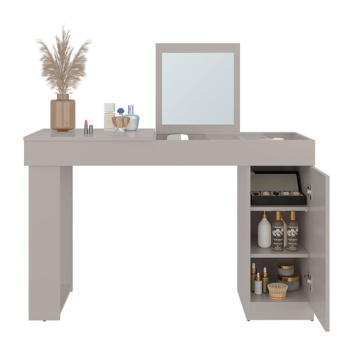 Tocador Iva Capri 120.3x77cm de Un Puesto sin Cajones y con Espejo - TOCADORES | Bylmo