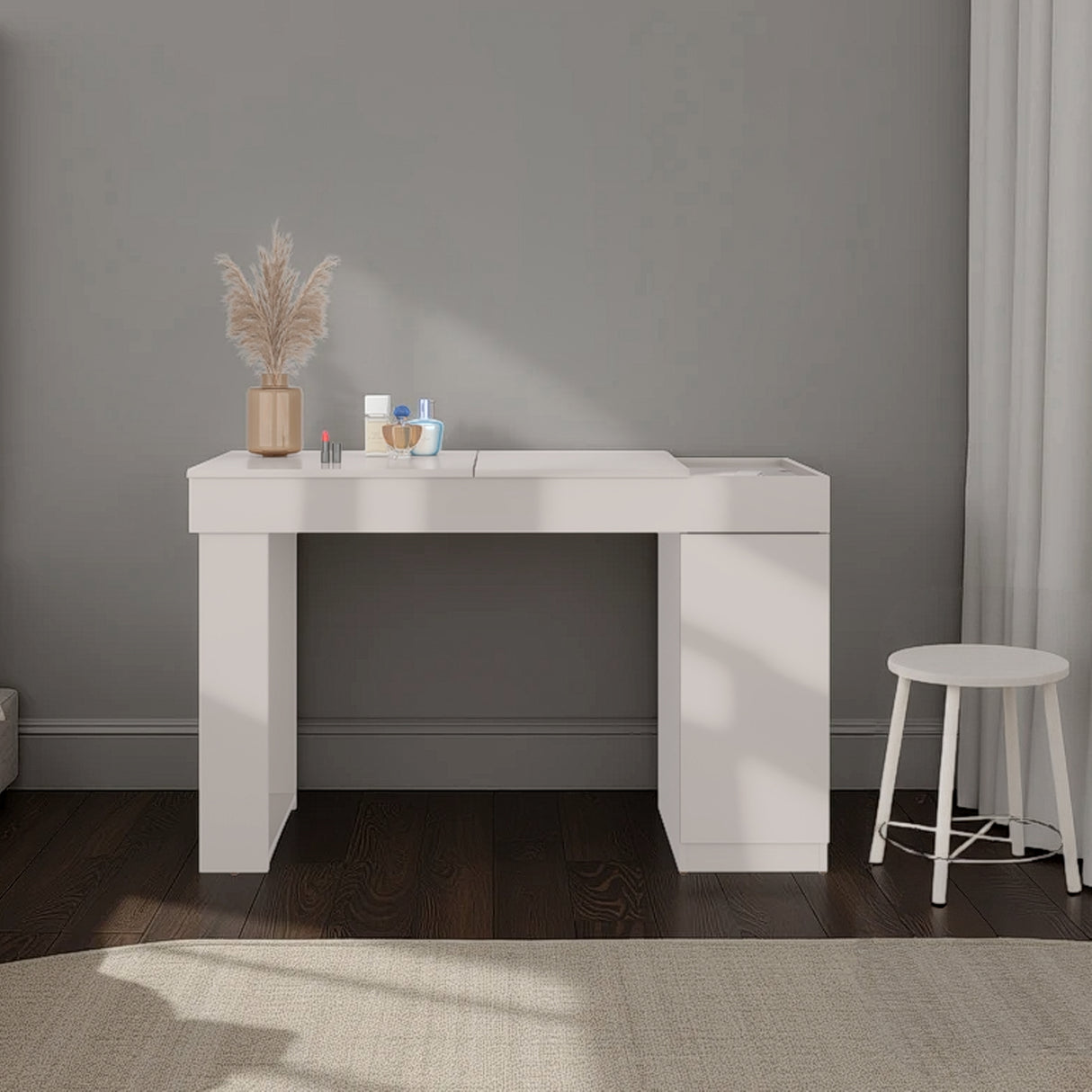 Tocador Iva Capri 120.3x77cm de Un Puesto sin Cajones y con Espejo - TOCADORES | Bylmo