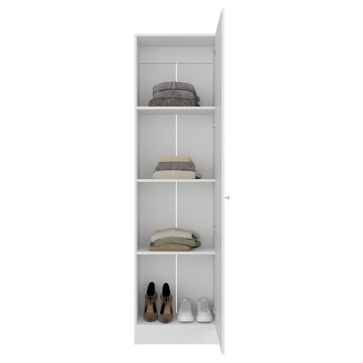 Closet Praga Blanco 49.1x180.8cm con una Puerta sin Cajones y con Espejo - CLOSETS | Bylmo