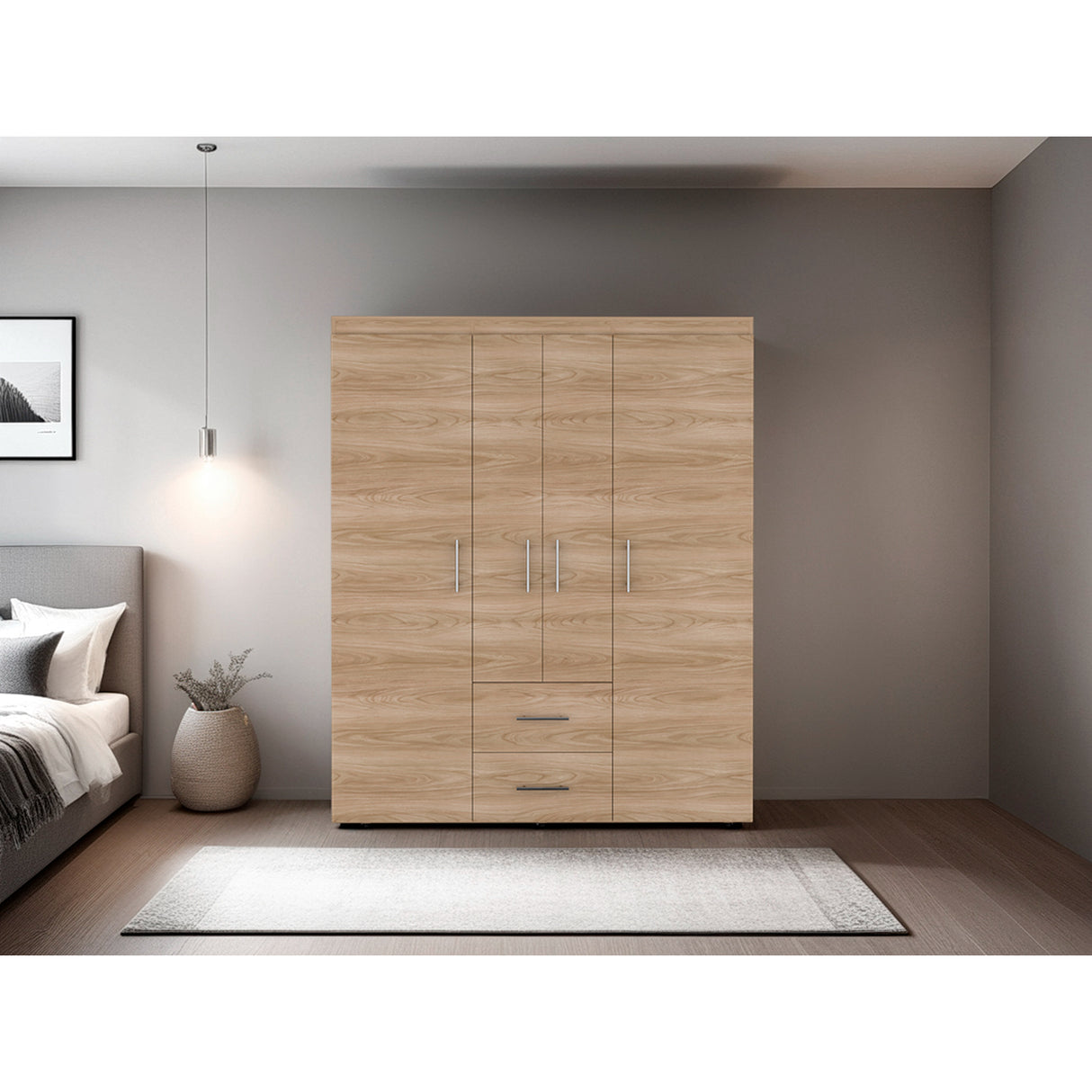 Closet Bariloche Eco Fresno Europeo 150.3x177.9cm con Cuatro Puertas y con Cuatro Cajones - CLOSETS | Bylmo