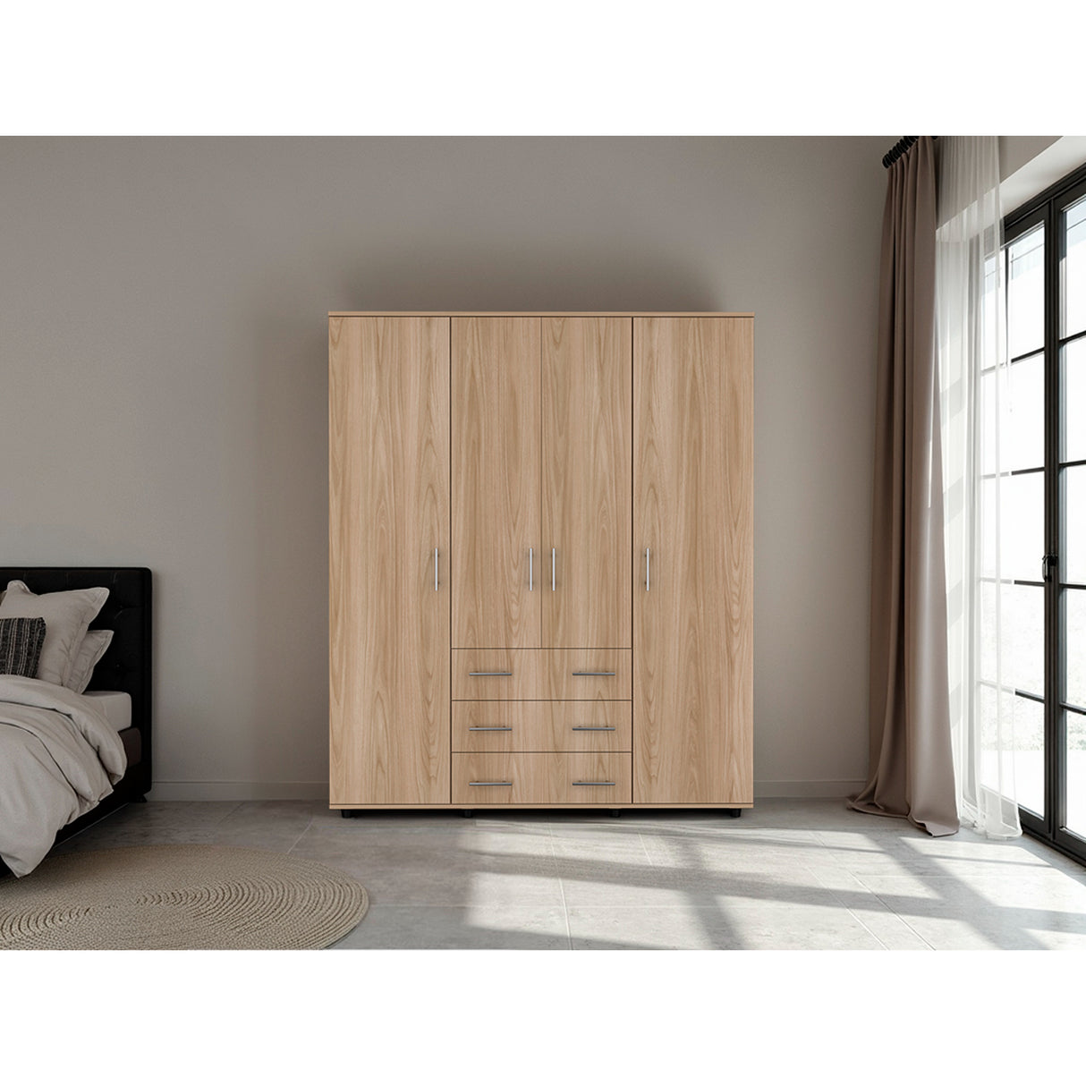 Closet Fontan Fresno Europeo 150x179cm con Cuatro Puertas y con Cuatro Cajones - CLOSETS | Bylmo