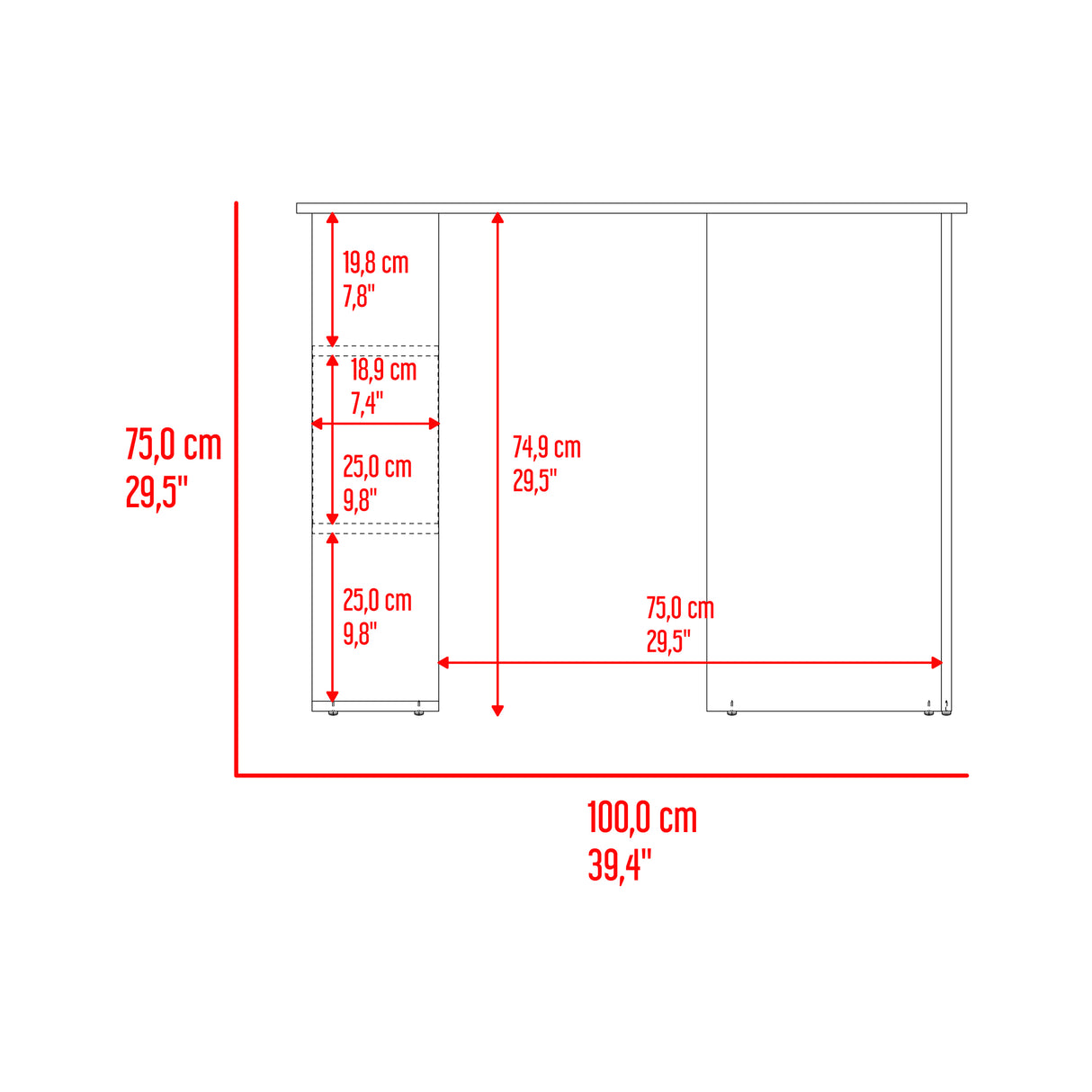 Escritorio Avis Blanco Positano 100x75cm con Organizador de Libros - ESCRITORIOS | Bylmo