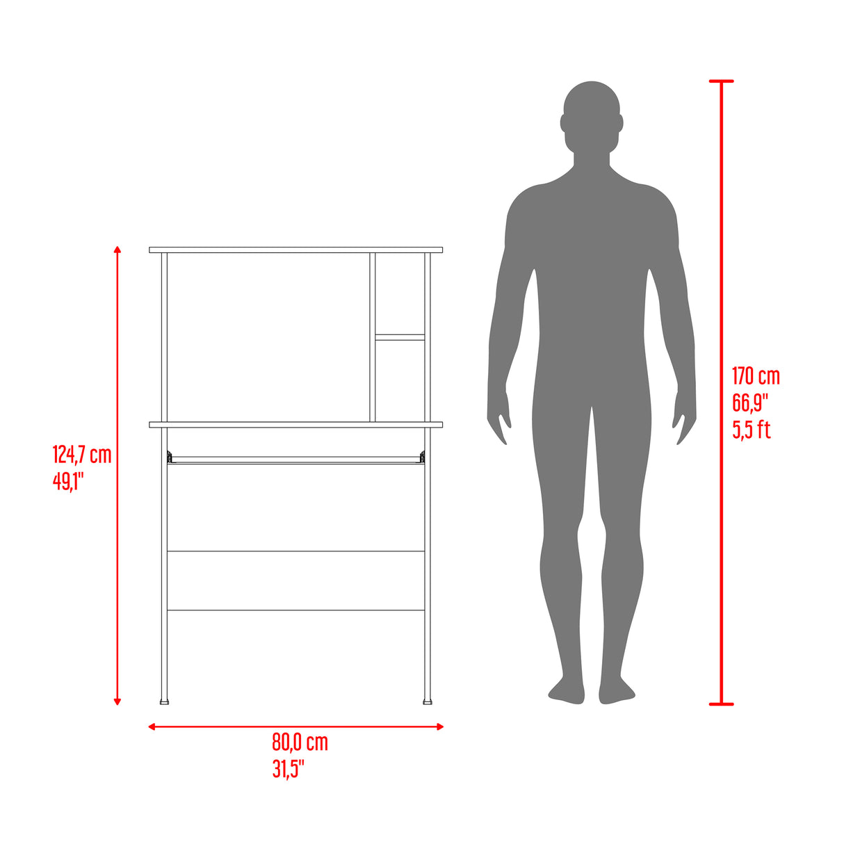 Centro de Computo Dolan Avellana 80x124.7cm con Organizador de Libros - ESCRITORIOS | Bylmo