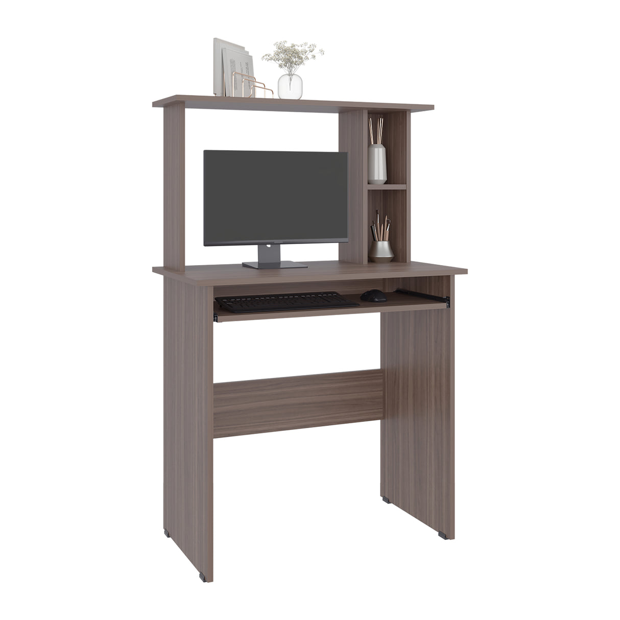 Centro de Computo Dolan Avellana 80x124.7cm con Organizador de Libros - ESCRITORIOS | Bylmo