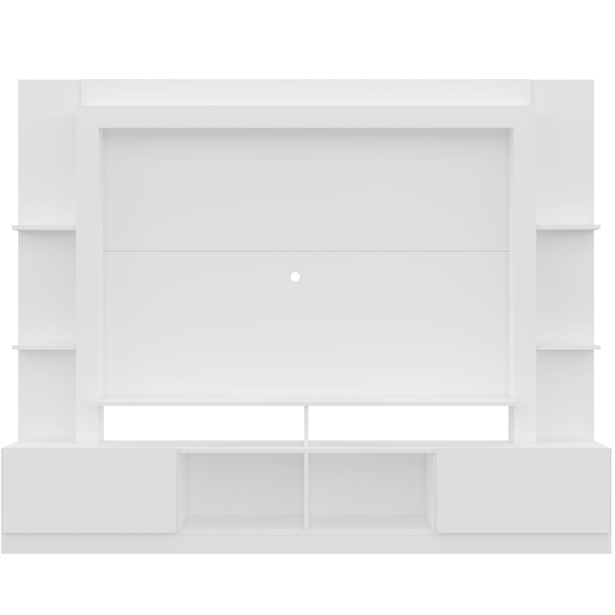 Centro de Entretenimiento Berlin Blanco 213x171cm Para TV Hasta 65" Pulgadas con Dos Comportimientos - MUEBLES DE TV | Bylmo