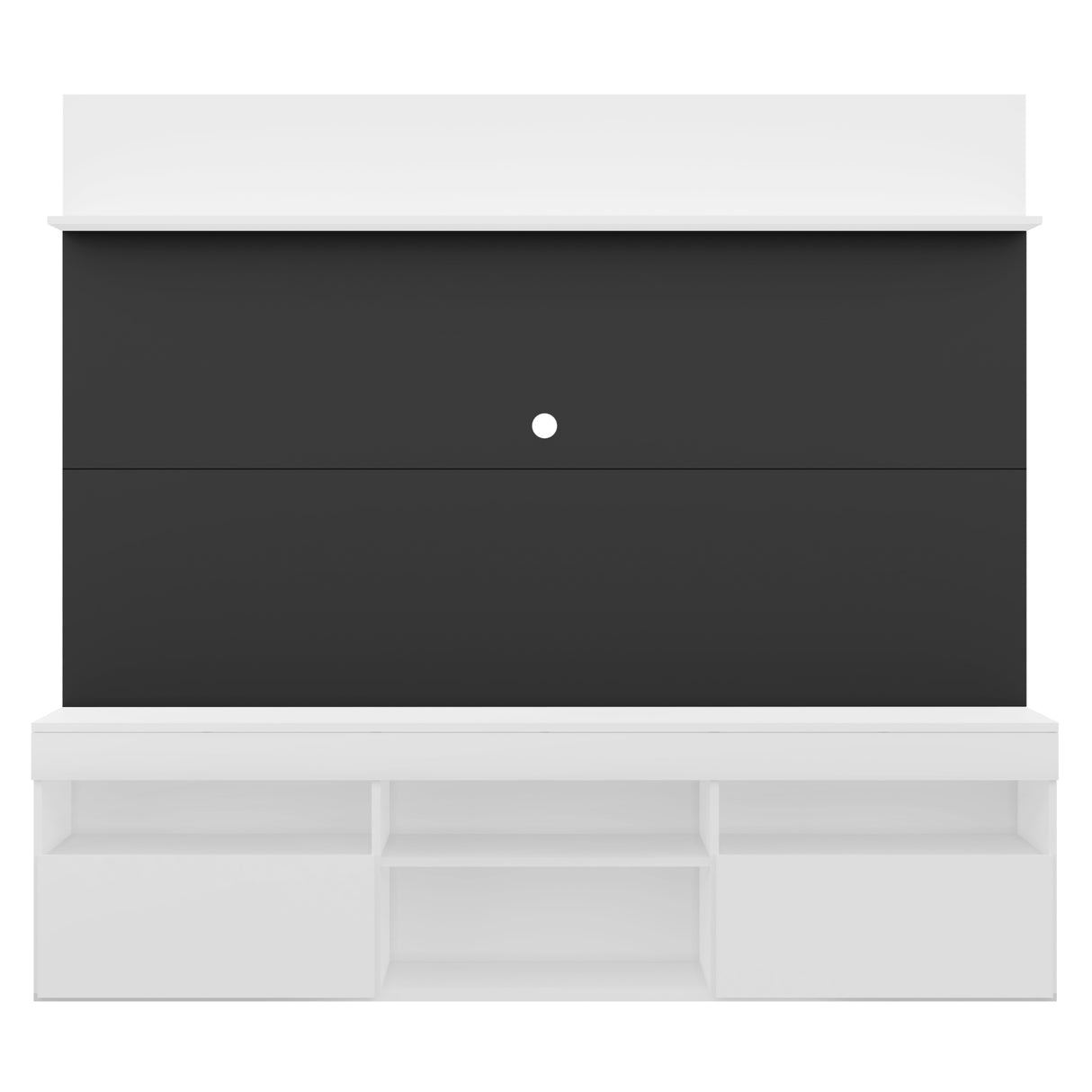 Centro de Entretenimiento Madrid Negro y Blanco 175x116cm Para TV Hasta 75" Pulgadas con Tres Comportimientos - MUEBLES DE TV | Bylmo