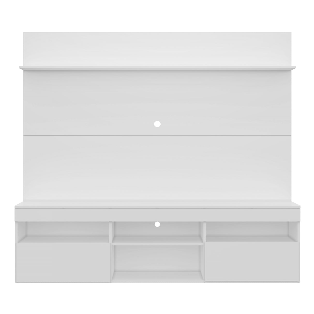 Centro de Entretenimiento Madrid Blanco 175x116cm Para TV Hasta 75" Pulgadas con Tres Comportimientos - MUEBLES DE TV | Bylmo