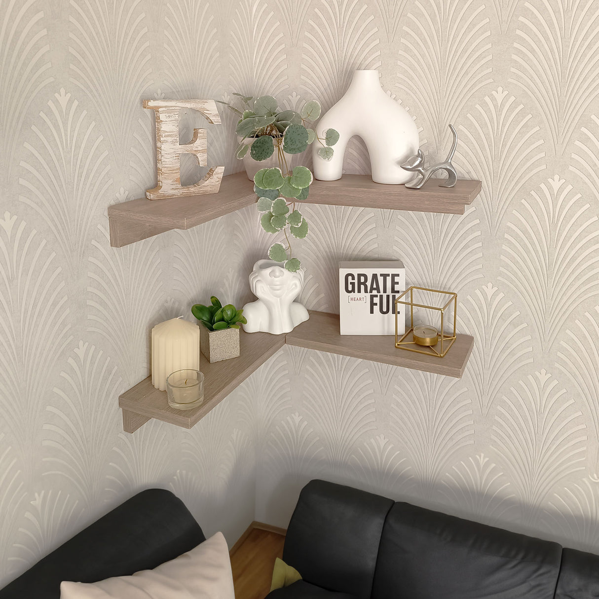 Set de 2 Repisas Bali Bardolino 40x6cm Irregular con Cuatro Entrepaños - REPISAS | Bylmo