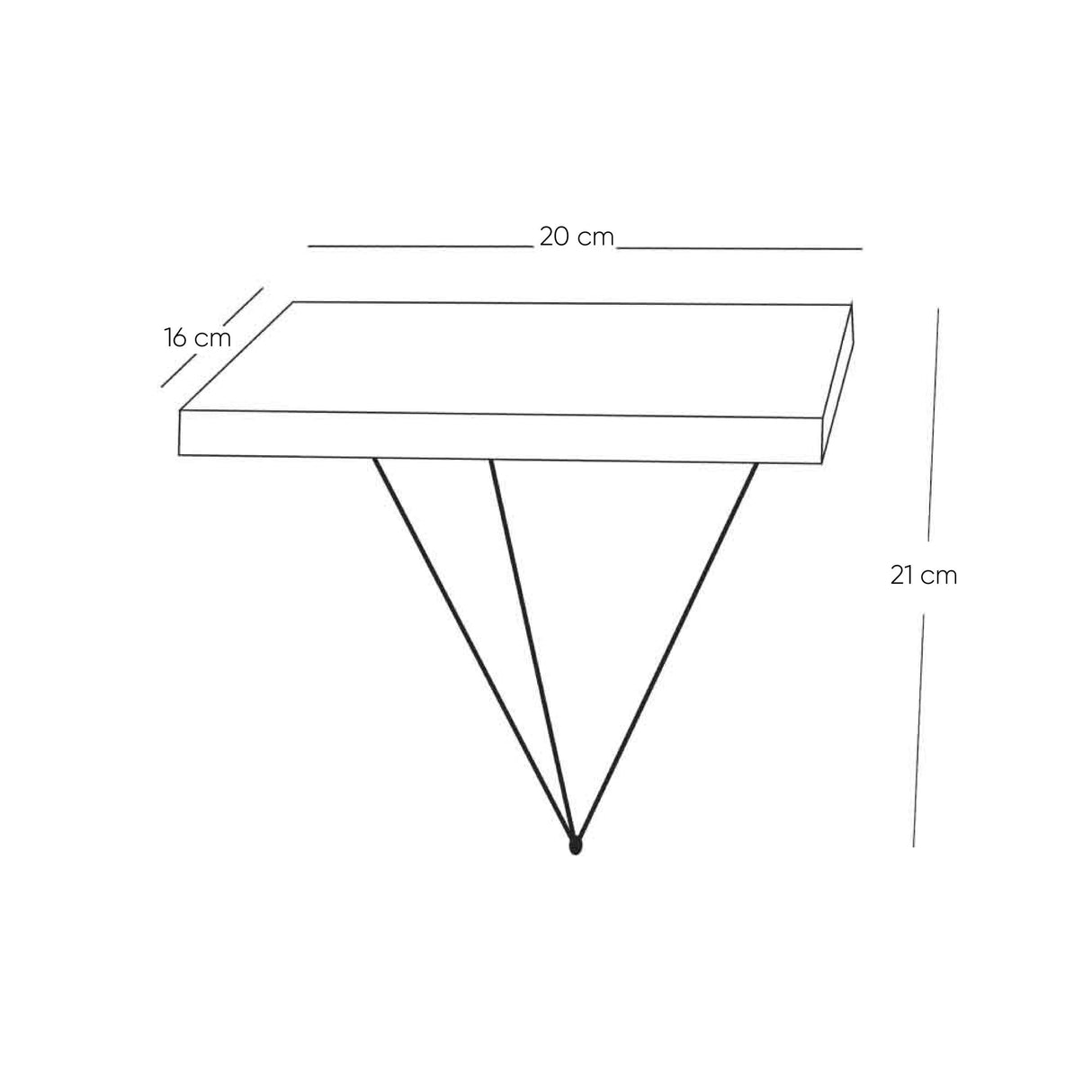 Set de 2 Repisas Cherry Negro y Madera Natural 20x21cm Triangular con Dos Entrepaños - REPISAS | Bylmo