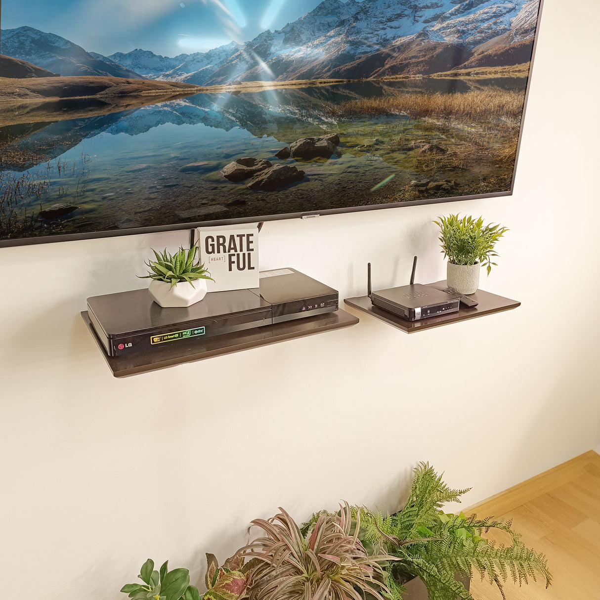 Repisa DVD Wengue 35x1.8cm Rectangular con Un Entrepaño - REPISAS | Bylmo