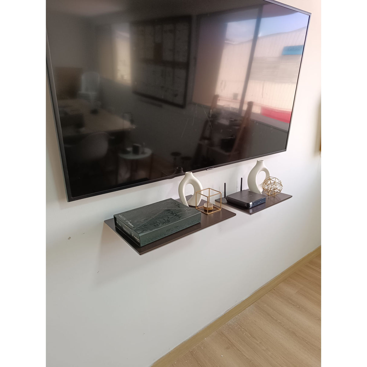 Repisa DVD Wengue 45x1.8cm Rectangular con Un Entrepaño - REPISAS | Bylmo