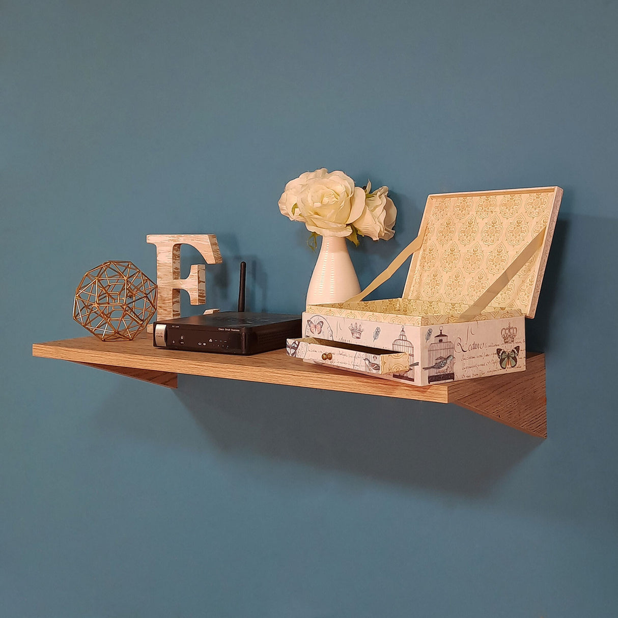 Repisa Tecno Madera Natural 60x24cm Rectangular con Un Entrepaño - REPISAS | Bylmo