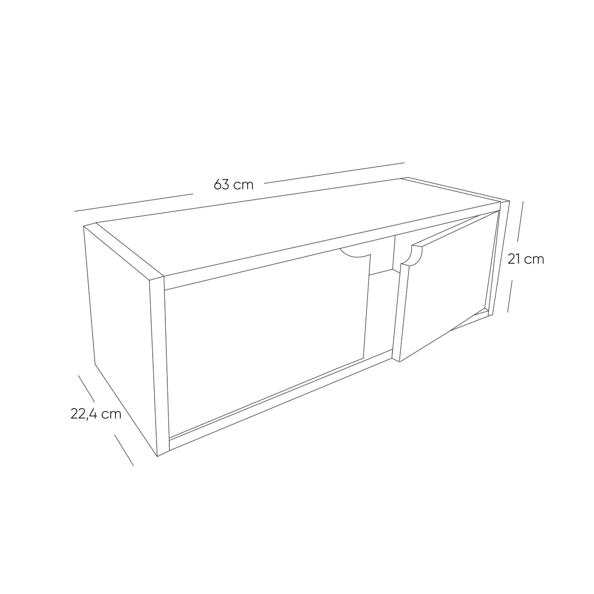 Repisa Adventure Café Print 63x21cm Rectangular con Dos Entrepaños - REPISAS | Bylmo