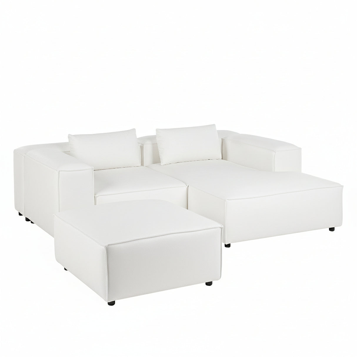 Sofá Marruecos Blanco 220x68cm De Tres Puestos con Apoya Brazos - SOFAS Y POLTRONAS | Bylmo
