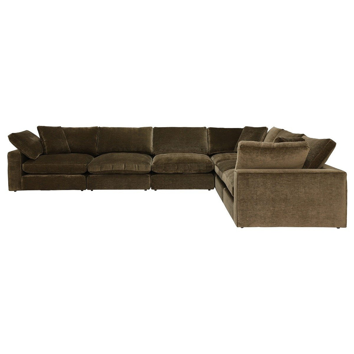 Sofá Café Oscuro 436x67cm De Seis Puestos con Apoya Brazos - SOFAS Y POLTRONAS | Bylmo