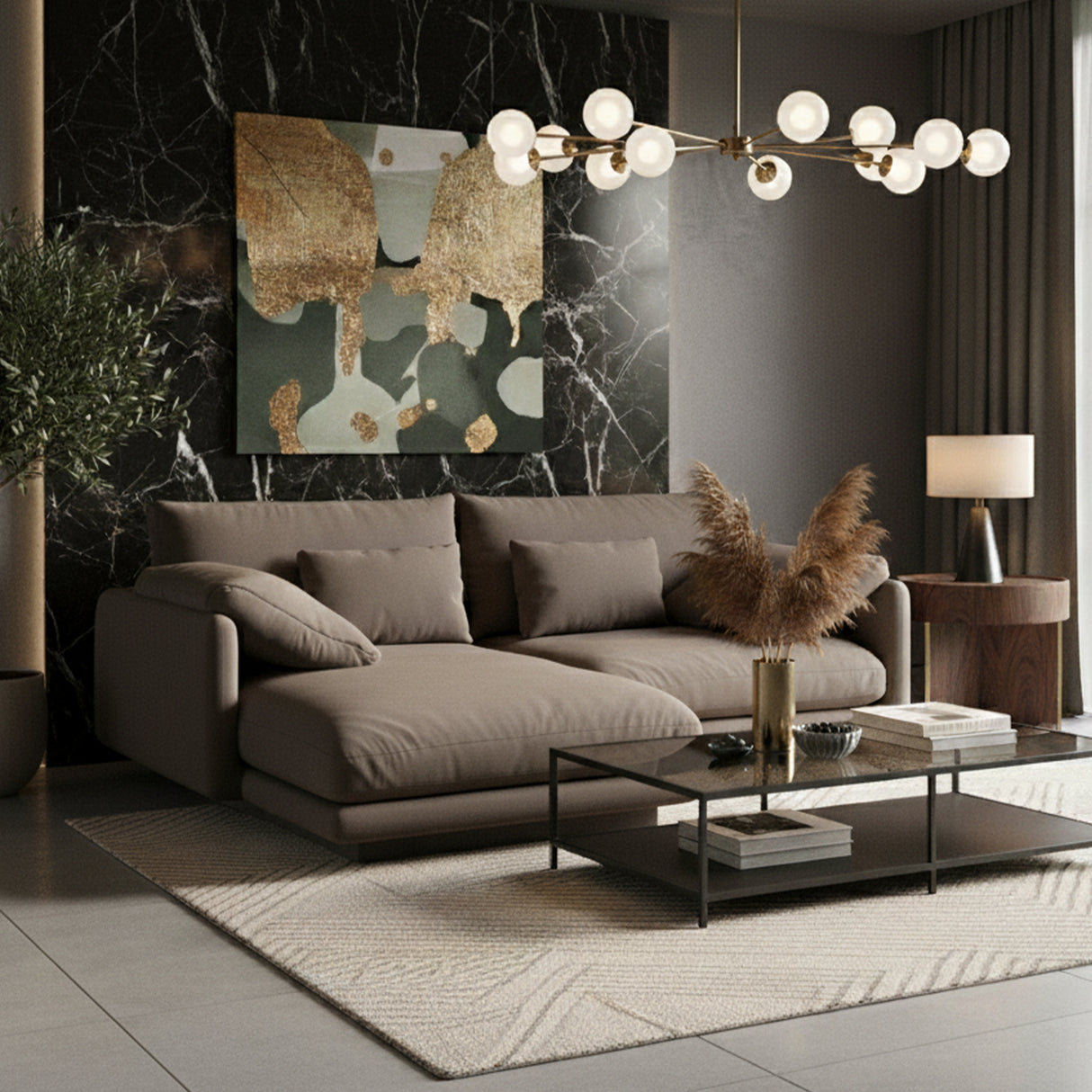 Sofá Vernovo Café 170x83cm De Cuatro Puestos con Apoya Brazos - SOFAS Y POLTRONAS | Bylmo
