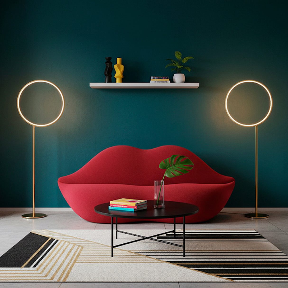 Sofá Bocca Ivory Rojo 180x95cm De Un Puesto sin Apoya Brazos - SOFAS Y POLTRONAS | Bylmo