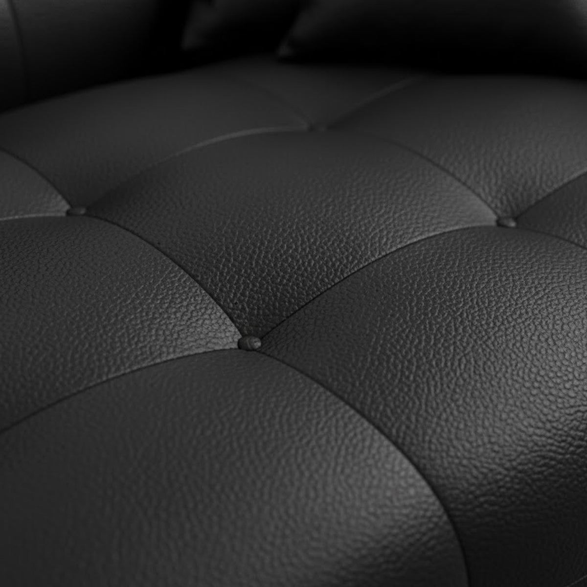Sofá en L Deluxe negro 220x67cm De Cuatro Puestos con Apoya Brazos