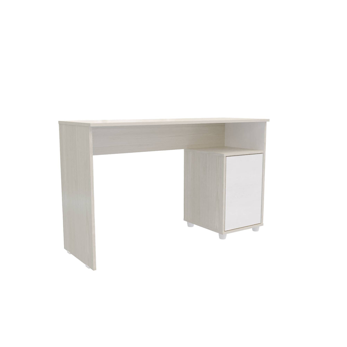 Escritorio Soren Niebla y Blanco 73x73cm con Un Cajón - ESCRITORIOS | Bylmo