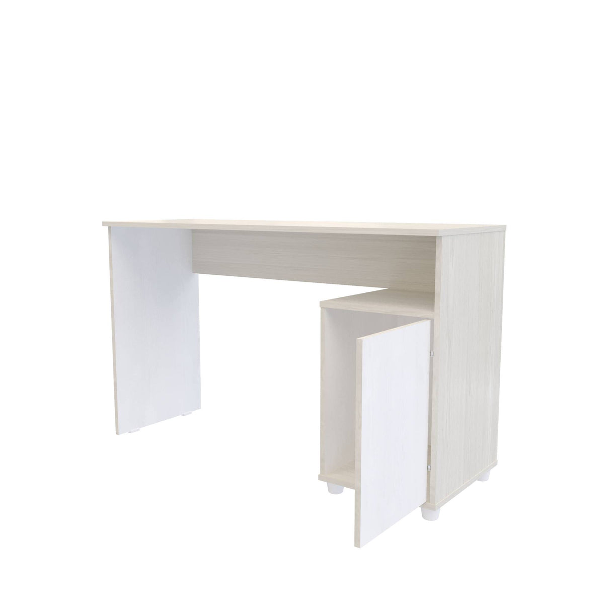 Escritorio Soren Niebla y Blanco 73x73cm con Un Cajón - ESCRITORIOS | Bylmo