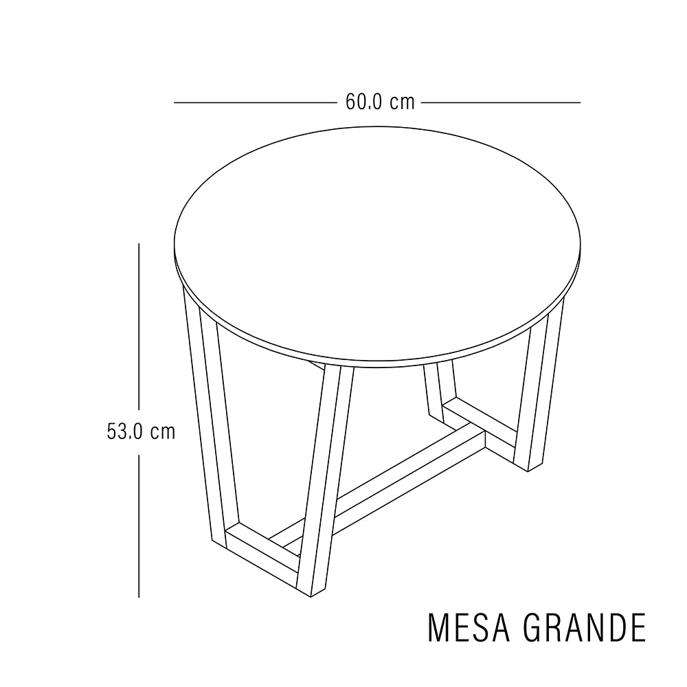 Set X 2 Mesas de Centro Bits Blanco y Pino Natural 60x53cm Circulares - MESAS DE CENTRO | Bylmo