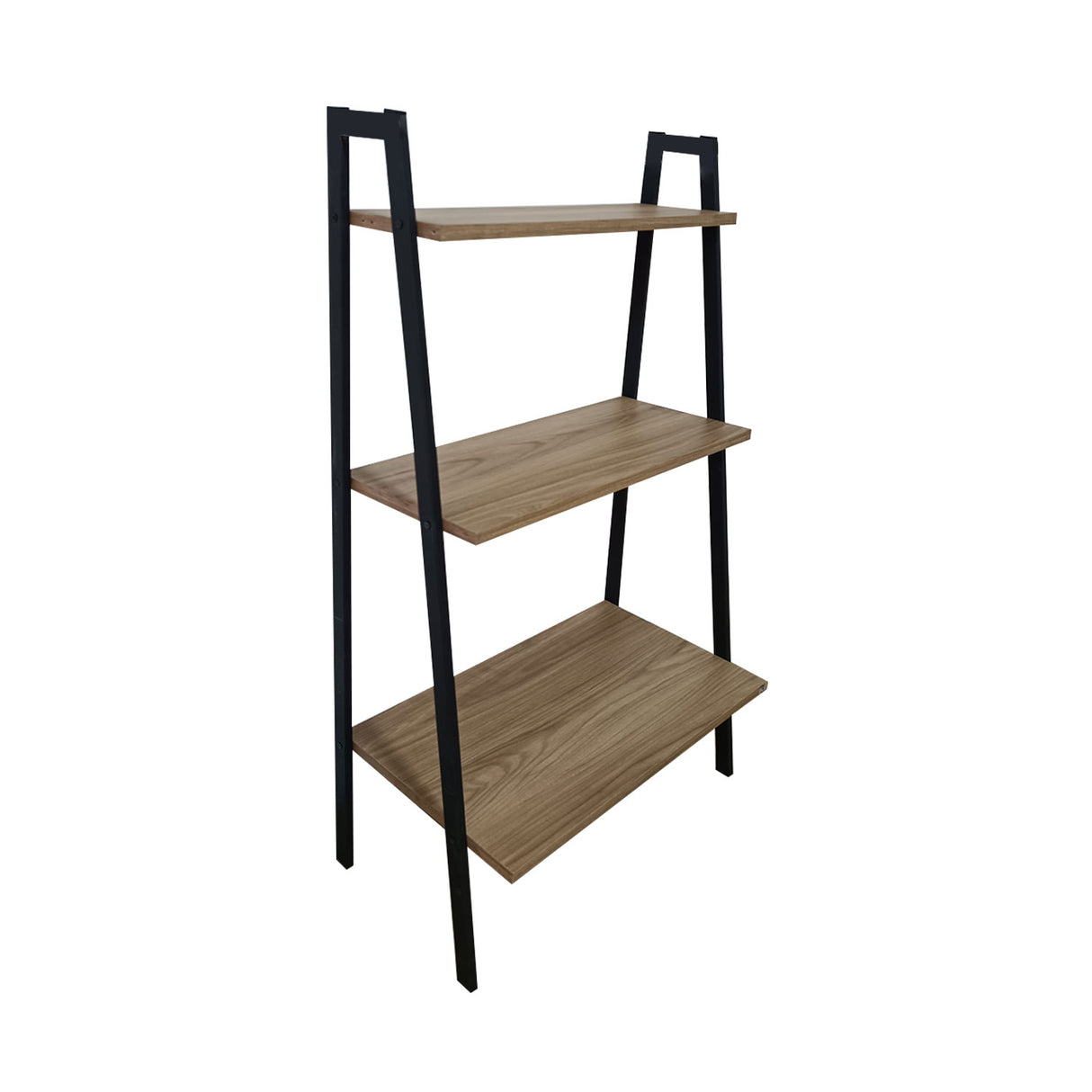 Estantería para Macetas Munich Madera Natural y Negro 52x100cm Escalera de Tres Niveles - BASES PARA MACETAS DE INTERIOR | Bylmo