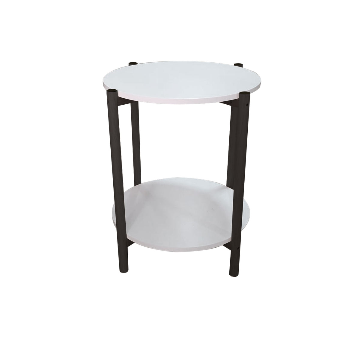 Mesa auxiliar Kenia 2025 Blanco y Negro 47x50cm Circular - MESAS AUXILIARES | Bylmo