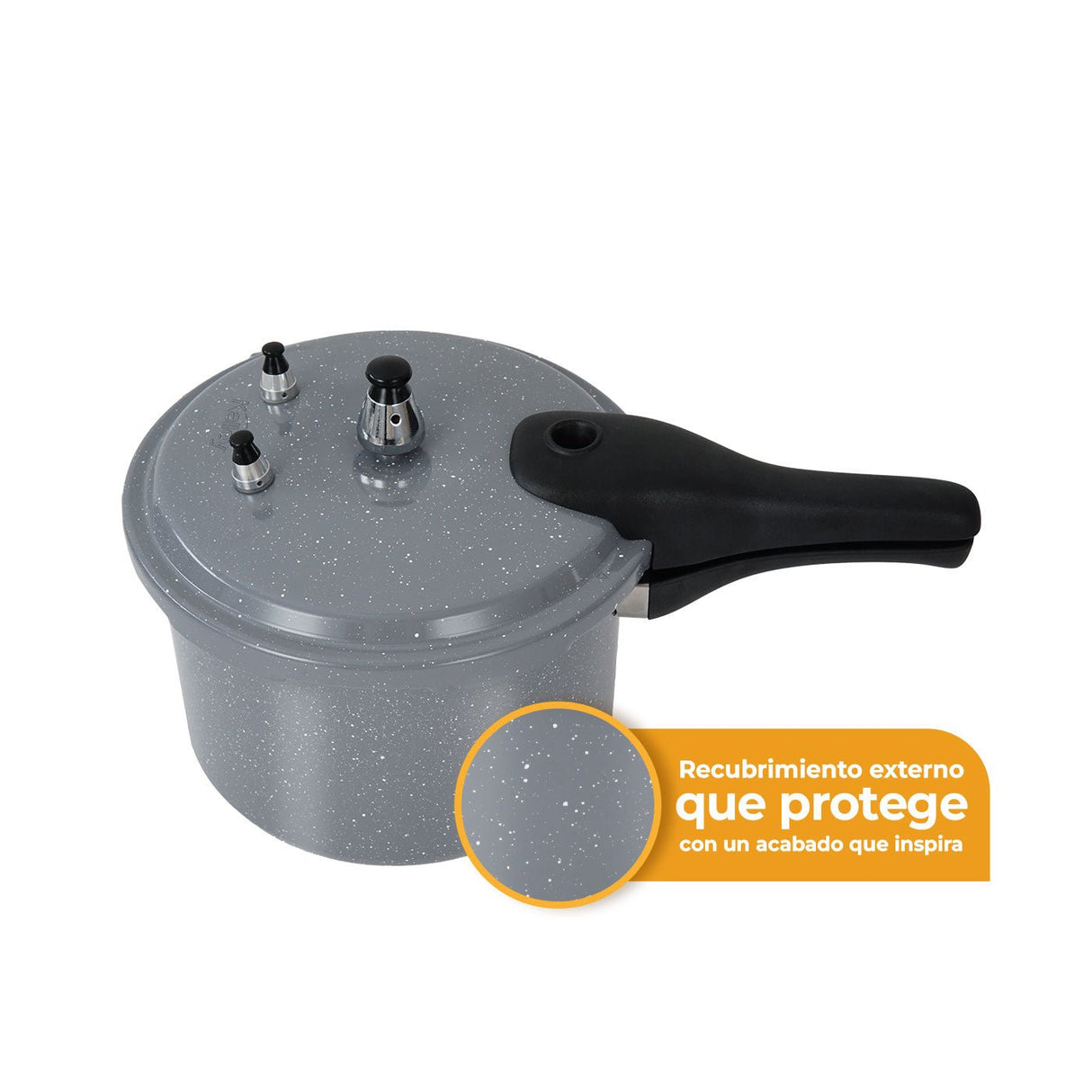 Olla a Presión Kalley Gris y Blanco 34.53x20.9cm de 4.2 Litros - OLLAS Y SARTENES | Bylmo