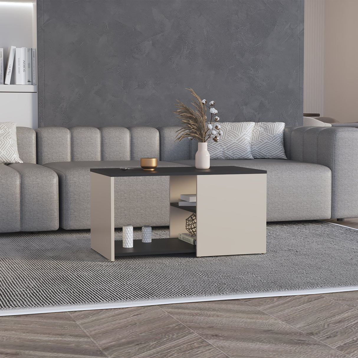 Mesa de Centro Adel Capri y Wengue 80.1x42.1cm Rectangular - MESAS DE CENTRO | Bylmo