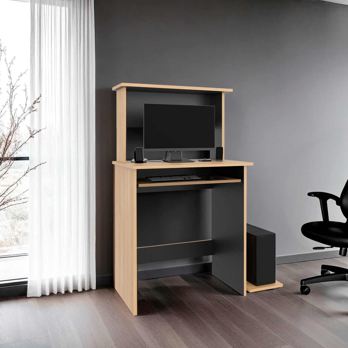 Centro de Computo Fresno y Wengue 69.1x119cm sin Cajones - ESCRITORIOS | Bylmo