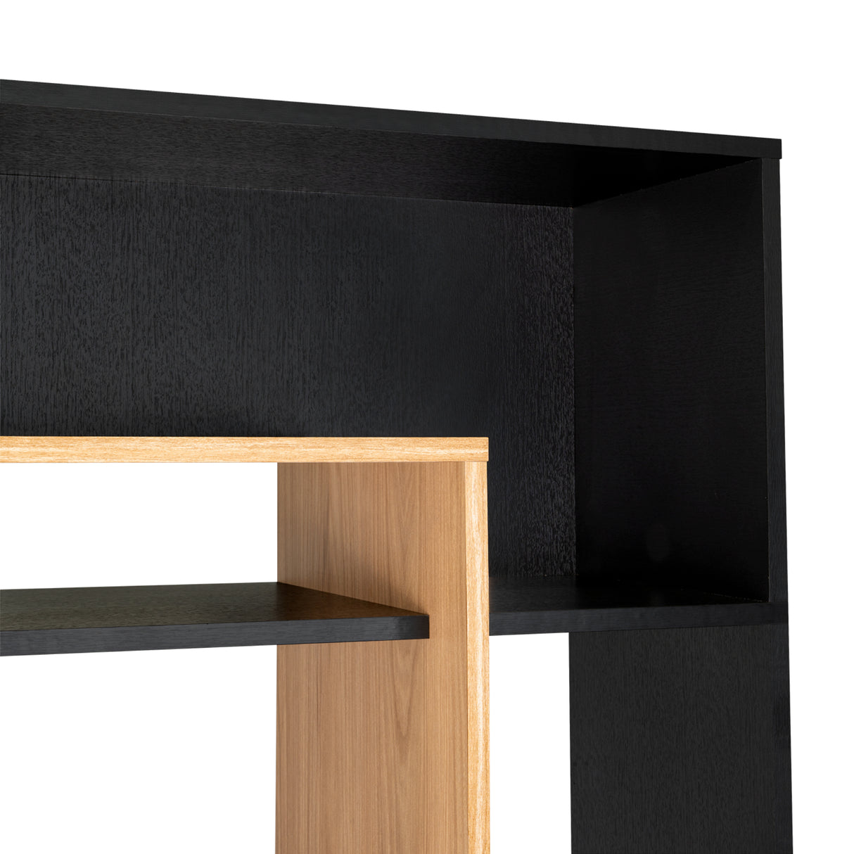 Biblioteca Asimétrica Simba Wengue Fresno 128x180.1cm con Quince Compartimientos y con Veintitrés Entrepaños - BIBLIOTECAS Y ESTANTERIAS | Bylmo