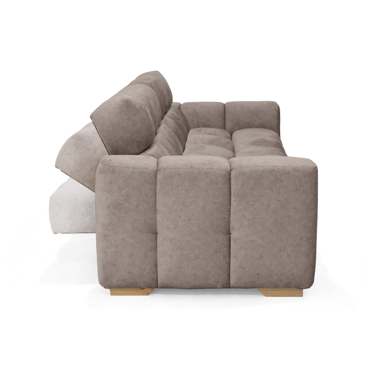 Sofá Cama Miami Taupe 228x78cm de Tres Puestos Reclinable y con Apoya Brazos - SOFAS Y POLTRONAS | Bylmo