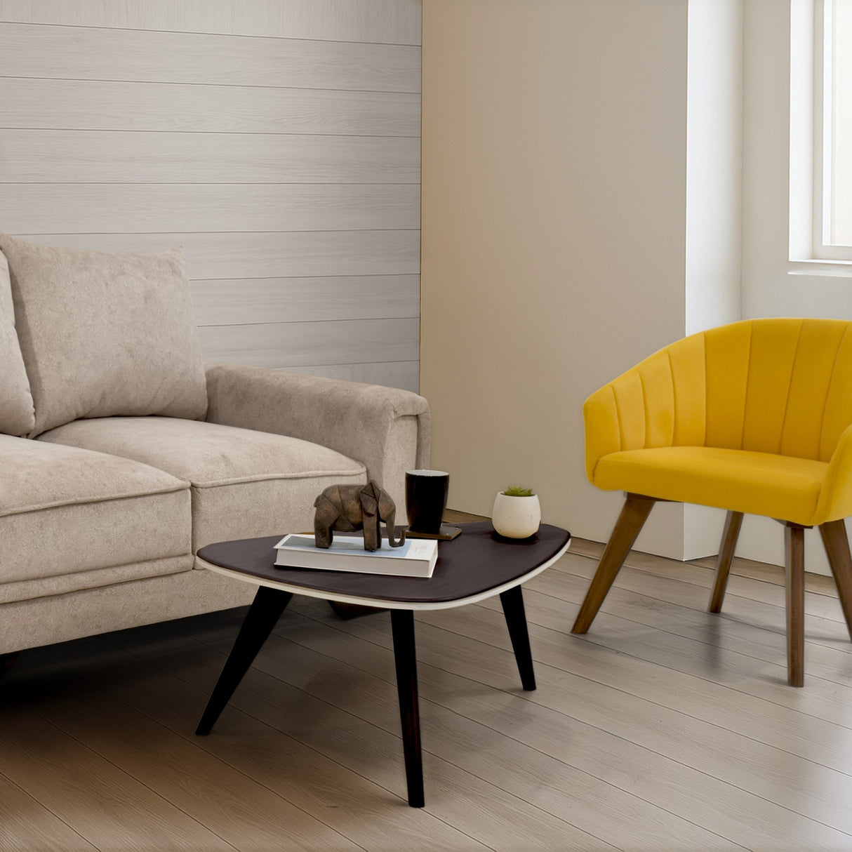 Mesa de Centro Drop Wengue 83x36cm Ovalado con Patas - MESAS DE CENTRO | Bylmo