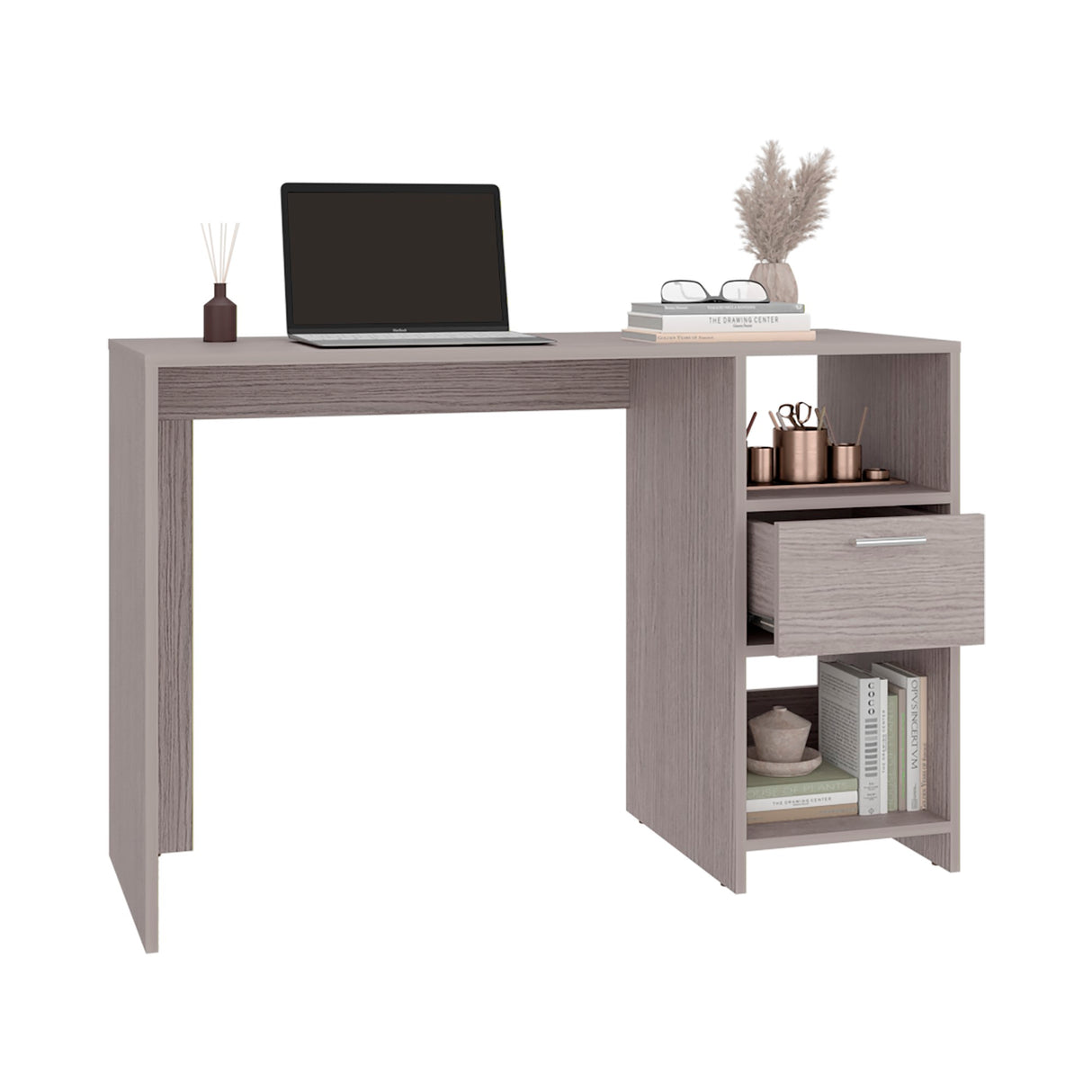 Escritorio Omma Gris Positano 110x73cm Con Un Cajón - ESCRITORIOS | Bylmo