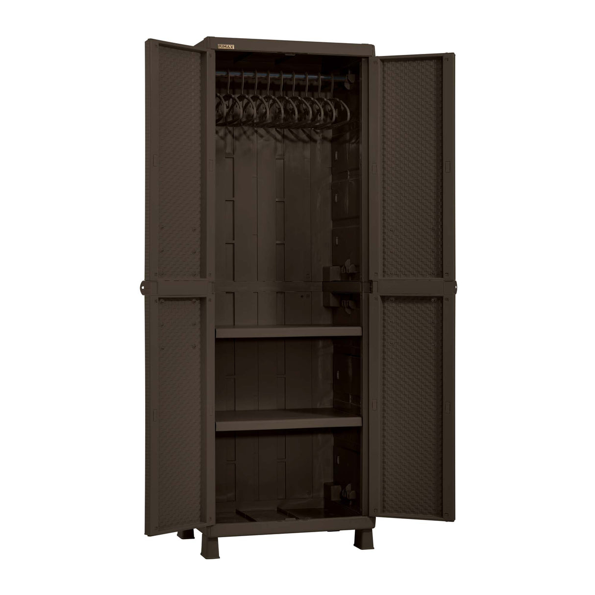 Armario para Ropa Rimax Rattan Wengue 65x189cm con Tres Compartimientos y con Dos Entrepaños - CLOSETS | Bylmo