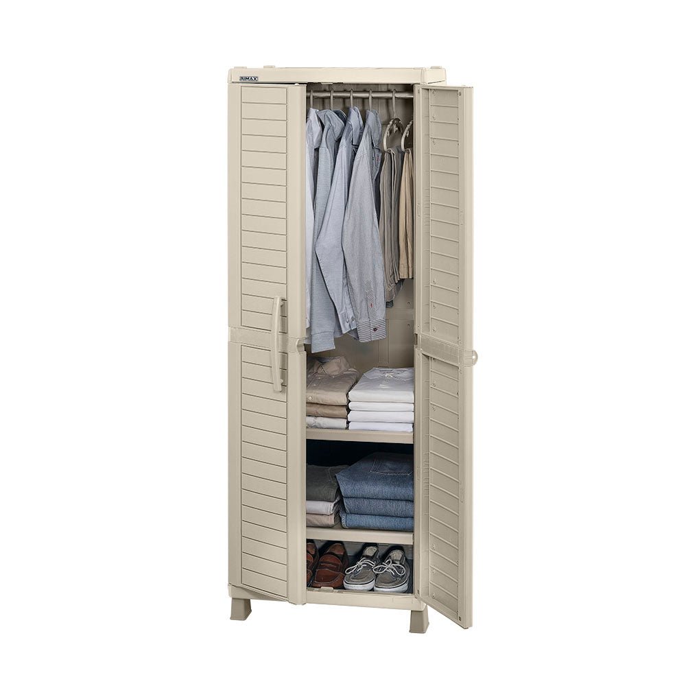 Armario para Ropa Rimax Barú Taupe 65x189cm con Tres Compartimientos y con Dos Entrepaños - CLOSETS | Bylmo