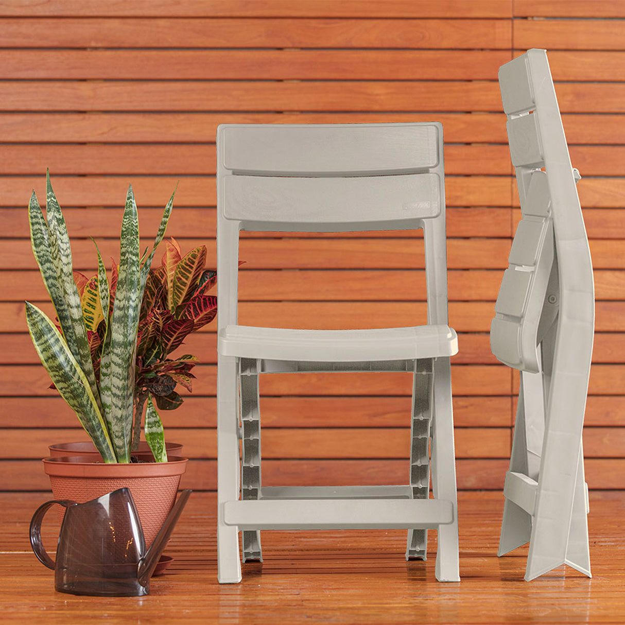 Silla Plegable Rimax Barú Taupe 42x81cm con Espaldor y sin Apoya Brazos - SILLAS Y BUTACOS | Bylmo