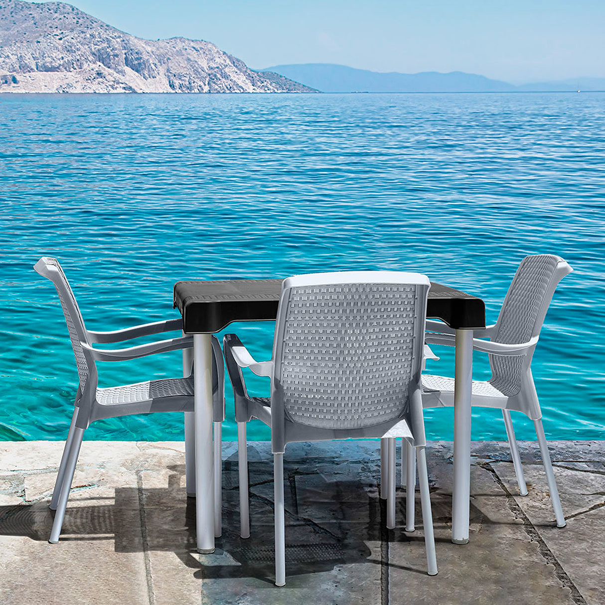 Silla Rimax Shia Gris 56x82.4cm con Espaldor y con Apoya Brazos - SILLAS Y BUTACOS | Bylmo