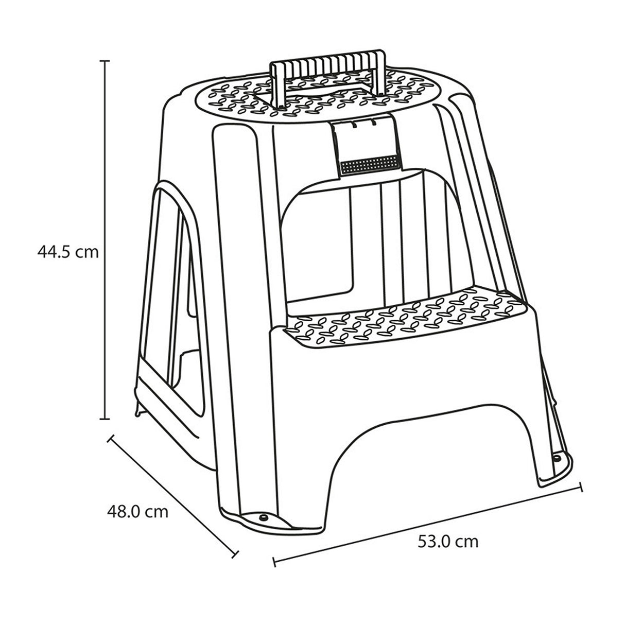 Escalesilla Rimax Gris 56x44.5cm con Tapa Organizadora - SILLAS Y BUTACOS | Bylmo
