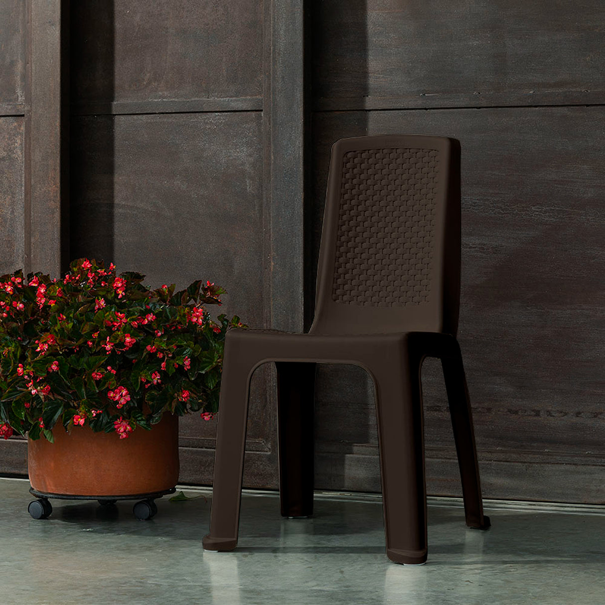 Silla Rimax Eterna Wengue 49x86.5cm con Espaldor y sin Apoya Brazos - SILLAS Y BUTACOS | Bylmo