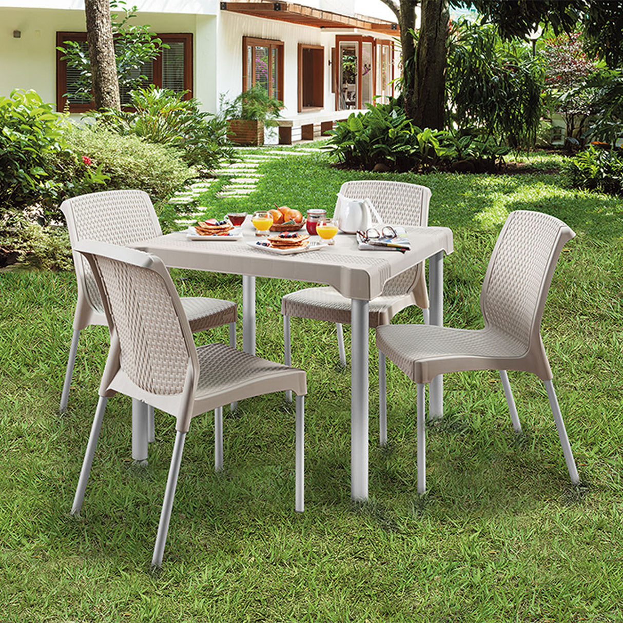 Silla Rimax Shia Taupe 43.5x83.5cm con Espaldor y sin Apoya Brazos - SILLAS Y BUTACOS | Bylmo