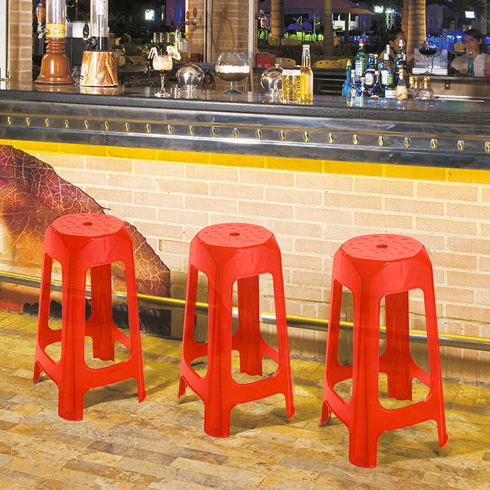 Butaco Rojo 38.5x69.5cm sin Espaldar y sin Apoya Brazos - SILLAS Y BUTACOS | Bylmo