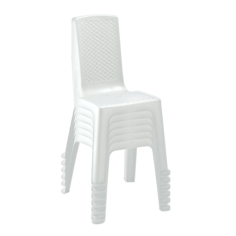 Silla Eterna Blanco Arena 57.5x86.5cm con Espaldar y sin Apoya Brazos - SILLAS Y BUTACOS | Bylmo