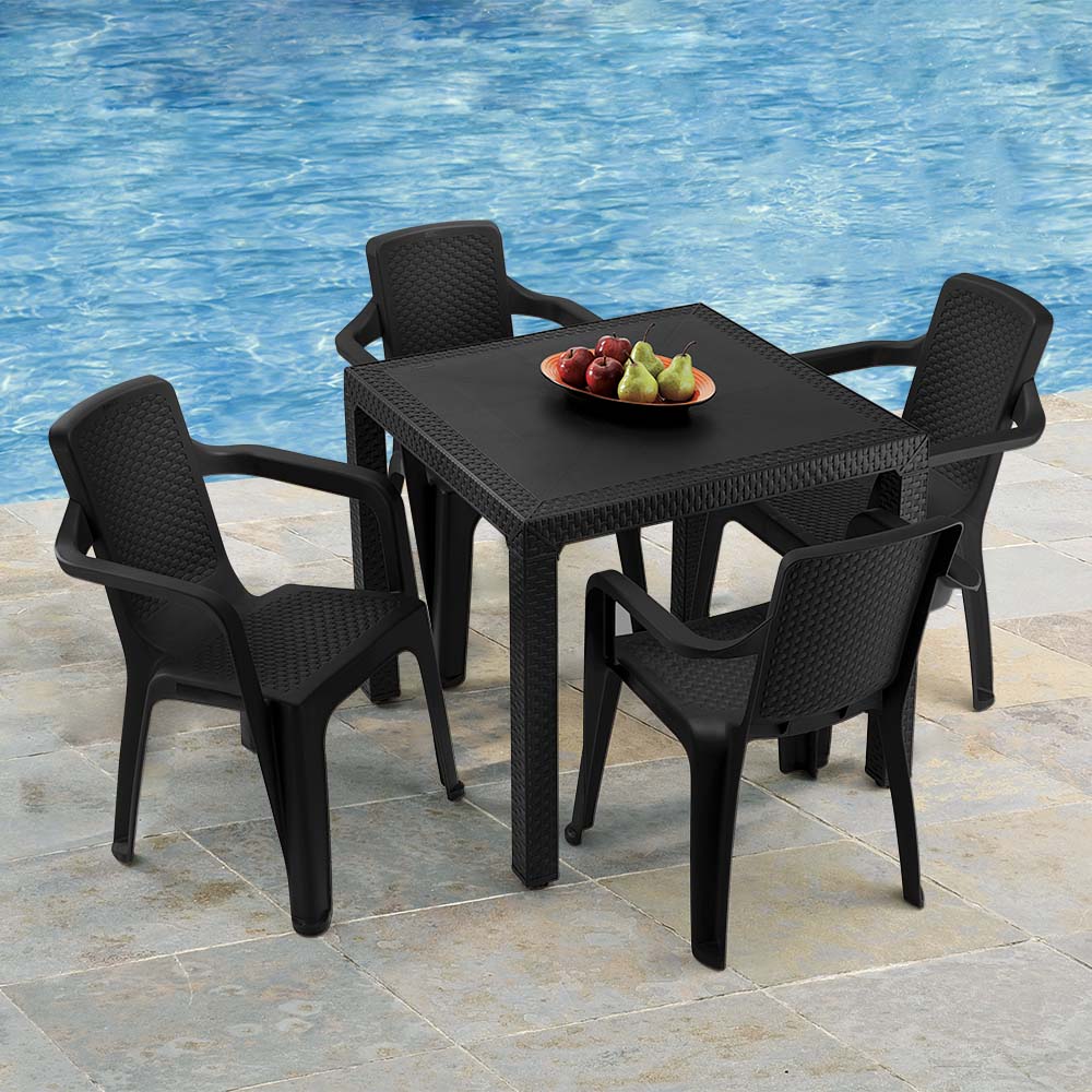 Mesa Auxiliar Rimax Eterna Negro 80.5x72.5cm Cuadrado - MESAS AUXILIARES | Bylmo