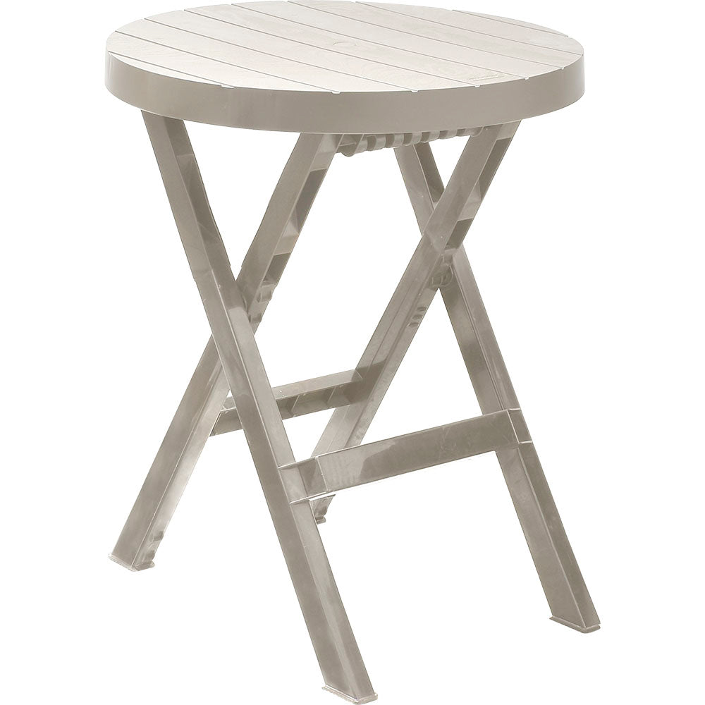 Mesa Auxiliar Plegable Rimax Barú Taupe 60.7x74.4cm Circular - MESAS AUXILIARES | Bylmo