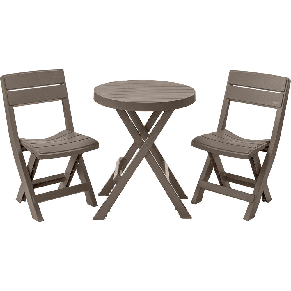 Combo Mesa Auxiliar y Sillas Rimax Barú Moca 60.7x74.4cm Circular - MESAS AUXILIARES | Bylmo