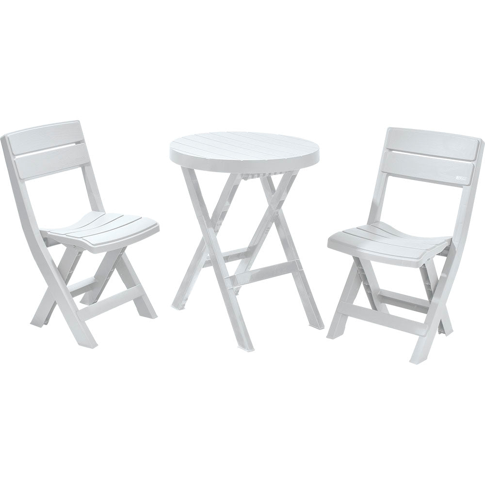 Combo Mesa Auxiliar y Sillas Rimax Barú Gris Hielo 60.7x74.4cm Circular - MESAS AUXILIARES | Bylmo