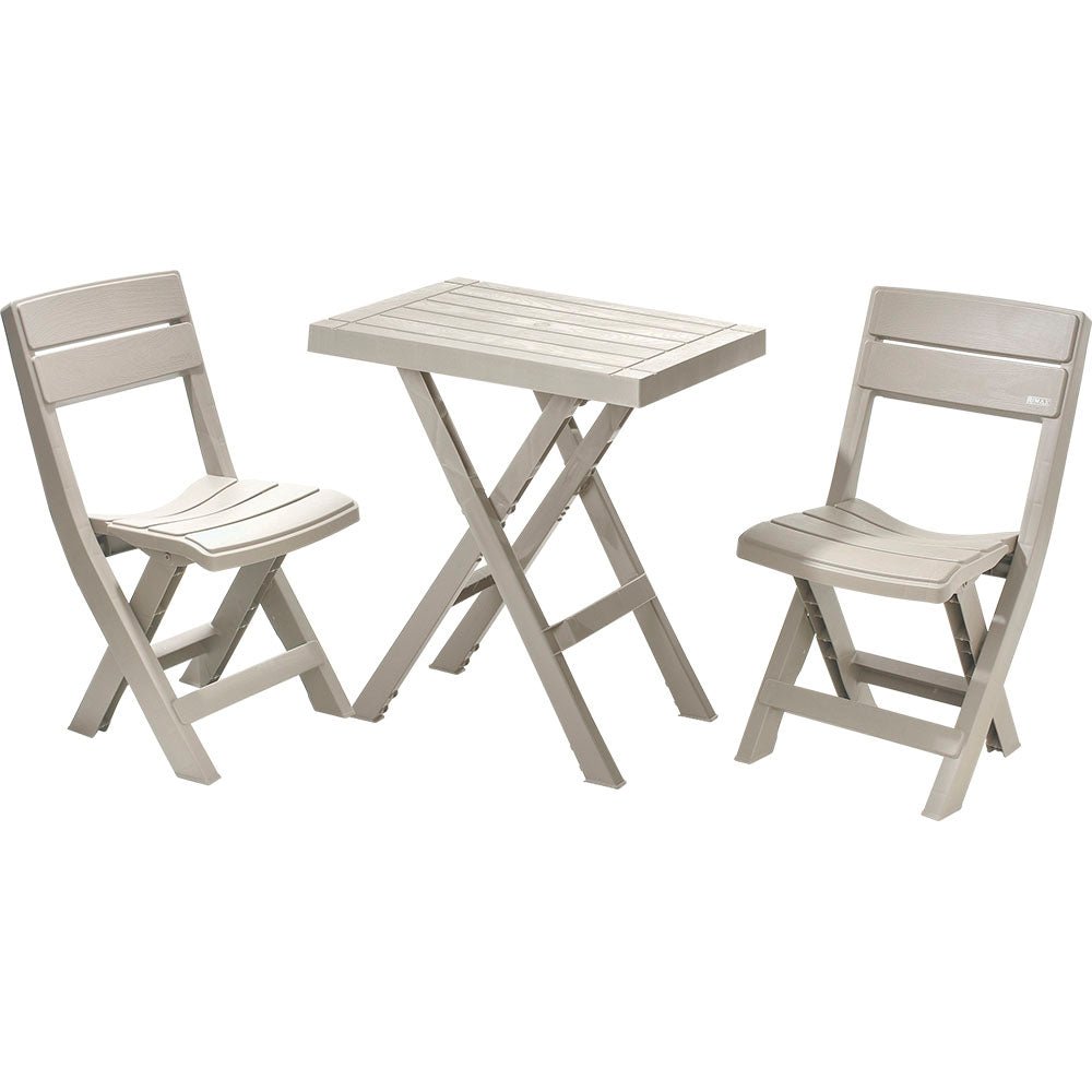 Combo Mesa Auxiliar y Sillas Rimax Barú Taupe 149x81cm Cuadrado - MESAS AUXILIARES | Bylmo