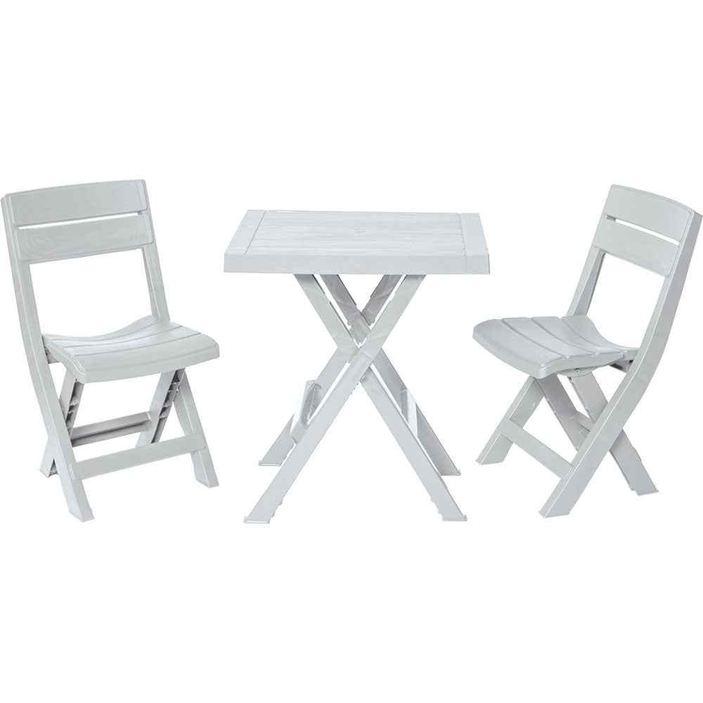 Combo Mesa Auxiliar y Sillas Rimax Barú Gris Hielo 149x81cm Cuadrado - MESAS AUXILIARES | Bylmo